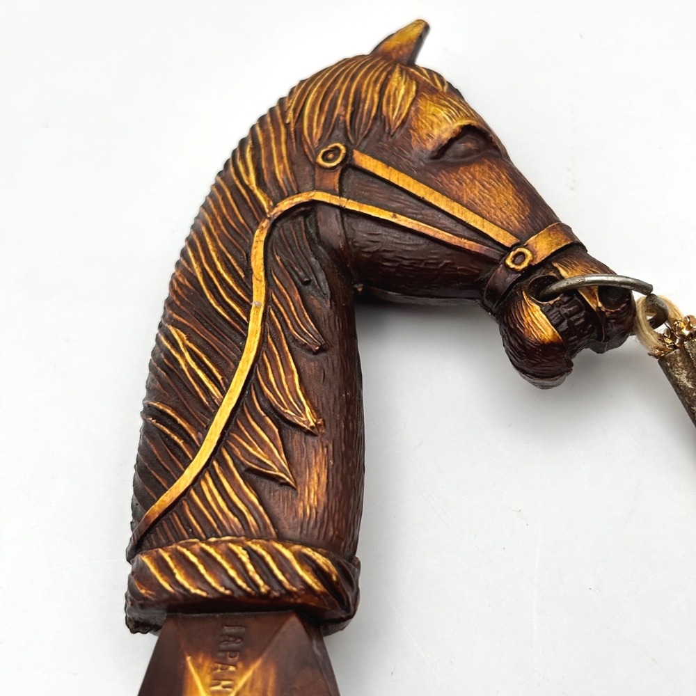 Vintage MCM Bakelite Horse Hair Shoe Brush Horse Handle Made in Japan